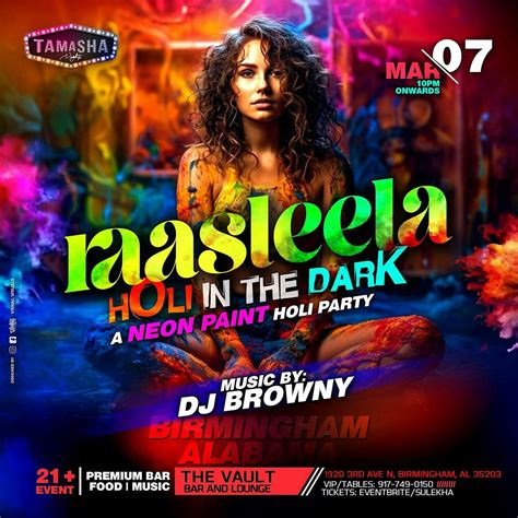 ALABAMA RAASLEELA | HOLI IN THE DARK | MARCH 7 | NEON PAINTS |21+, V ...