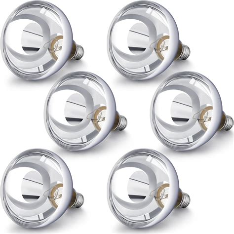 VIHOSE 6 Pack Heat Lamp 120V 250 Watt R40 Heat Lamp Bulbs Clear Glass ...