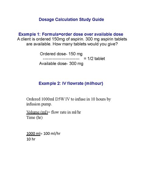 Image result for Dosage Calculation Formulas