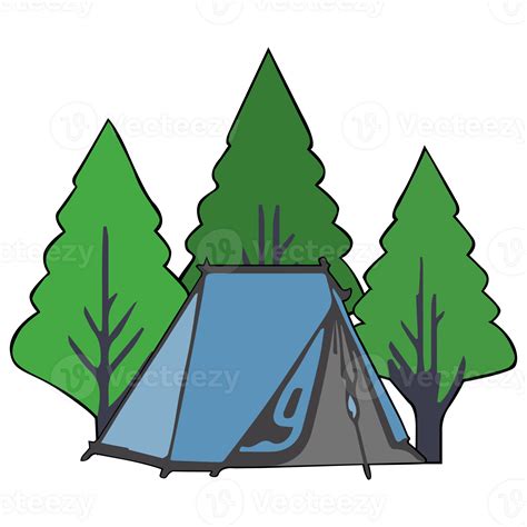Camping tent in nature clipart flat design on transparent background ...