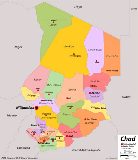 Physical Map Of Chad