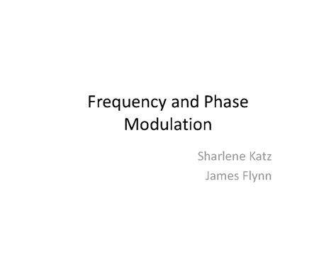 FM and PM - lecture note on frequency and phase modulation - Frequency ...