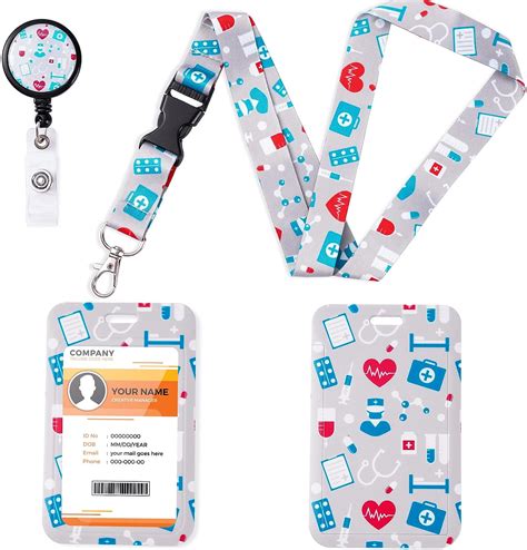 Medical Nurse Lanyard with Badge Holder and Retractable Reel Clip for ...