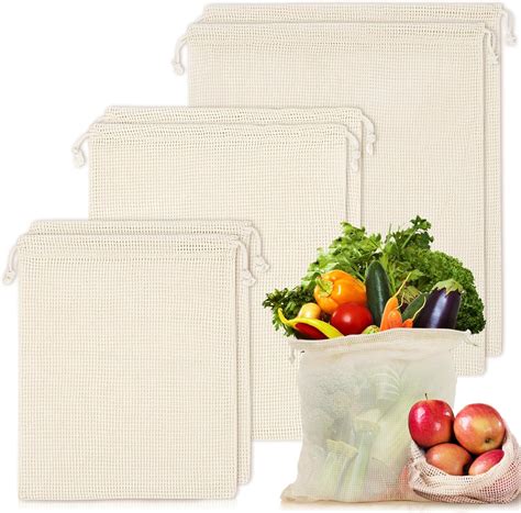 Amazon.com: MAQIHAN 6 Pack Reusable Produce Bags Cotton Mesh Produce ...