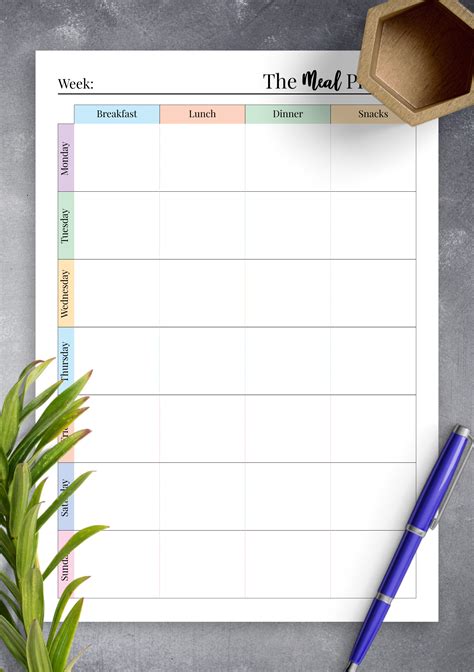 Weekly Meal Planner Printable - King Printables
