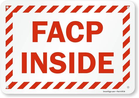 "FACP Inside" Sign By SmartSign | 7" x 10" Plastic : Amazon.in: Office ...