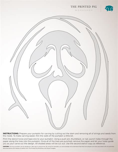 Scream: Ghostface - Free Pumpkin Stencil