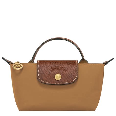 Longchamp Le Pliage Original Pouch with handle Fawn