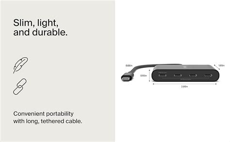 Belkin Connect USB-C to 4-Port USB-C Hub Multiport Adapter Dongle