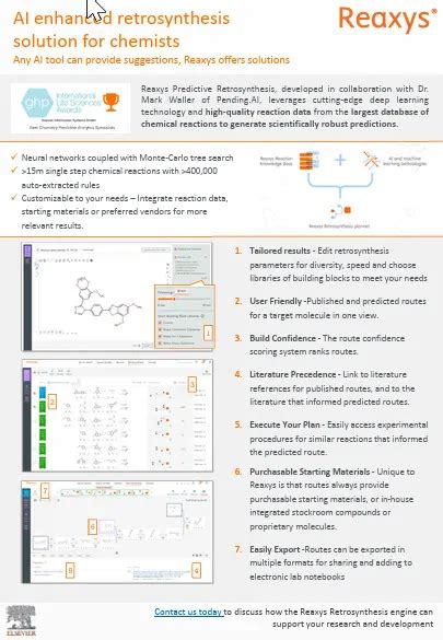 Reaxys | Predictive Retrosynthesis | Factsheet | Elsevier