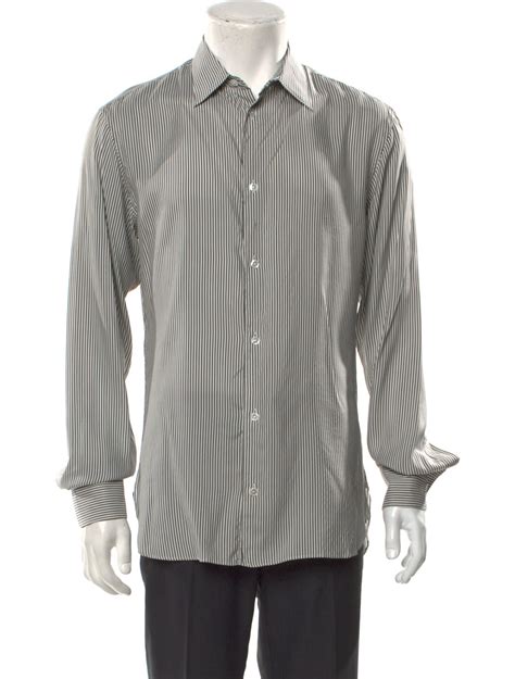 The Row Silk Striped Dress Shirt - Grey Dress Shirts, Clothing ...