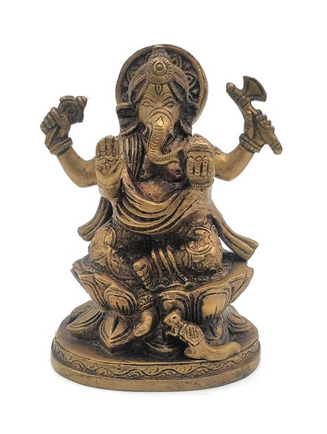 Buy Bhunes Brass Ganesha Statue| Ganesha Statues | Ganesha Idols | Idol ...