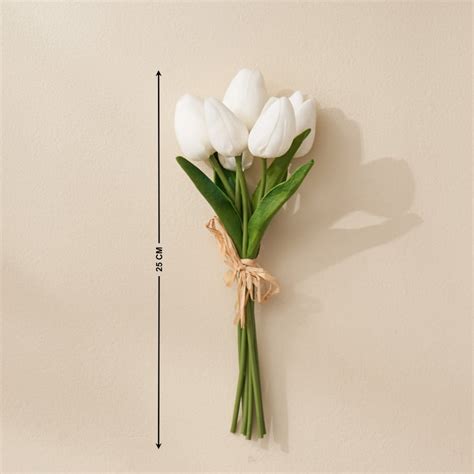 Buy Festoon Shelly Artificial Tulip Flower Bouquet - 25cm from Home ...