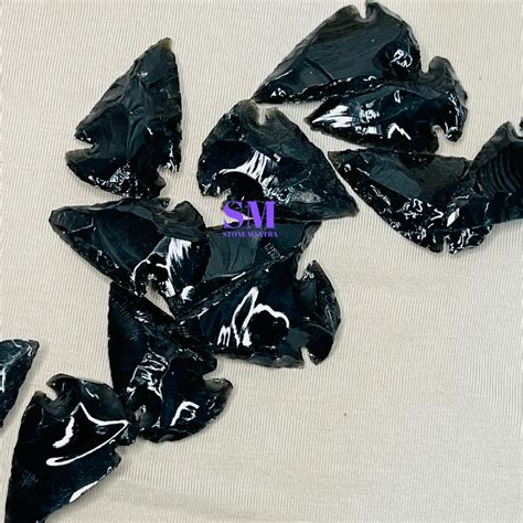 Arrow Heads - Black Obsidian Crystal Arrowhead 1 to 1.5 inch Service ...