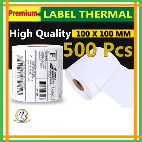 Jual Kertas Thermal Sticker 100x100 mm Label Printer Resi Barcode ...