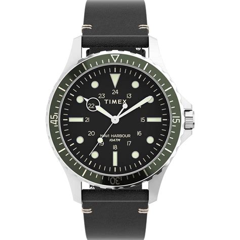 Timex Trend Leather Black Round Dial Quartz Analog Men Watch ...