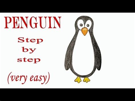 How to draw a penguin (very easy) -- Art video Video Lecture - Art and ...