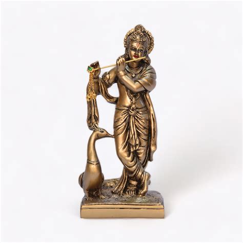 Lord Krishna Bronze Statue for Home | Vraj Home Decor | Vraj Home Decor