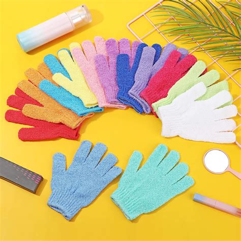 Buy 50 Pcs Exfoliating Gloves for Body, Double Sided Exfoliating Bath ...