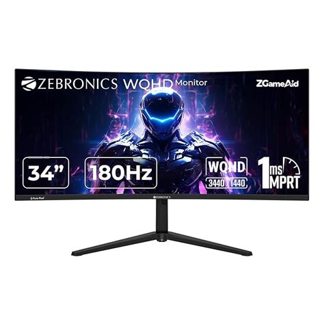 ZEBRONICS N34A 34"(86.4 cm) 1500R Curved Ultrawide Gaming Monitor, WQHD ...