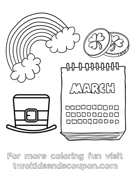 Free Printable March Coloring Pages for Kids and Adults