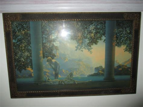 Antique Maxfield Parish (DAYBREAK) Lithograph Print Copper/Bronze Frame ...