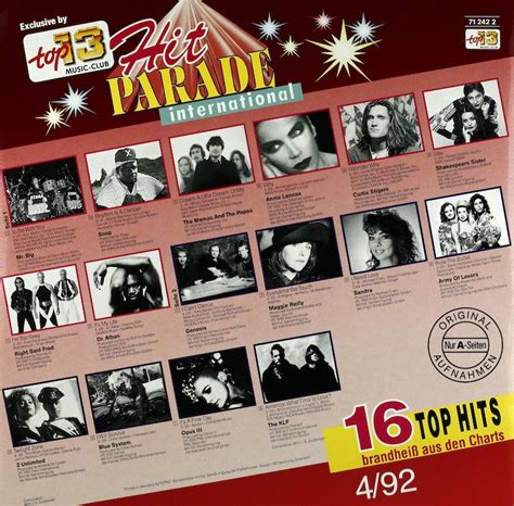 Hit Parade international. 16 Top Hits brandheiß aus den Charts 4/92 ...