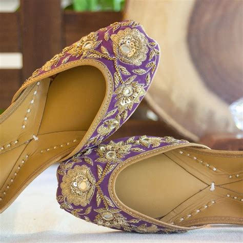 NOOR: Buy Designer Purple Colour Punjabi Jutti Online - Amaryllis For Her