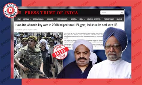 News Outlets Misreport Atiq Ahmad Voted For UPA In 2008 Trust Vote ...