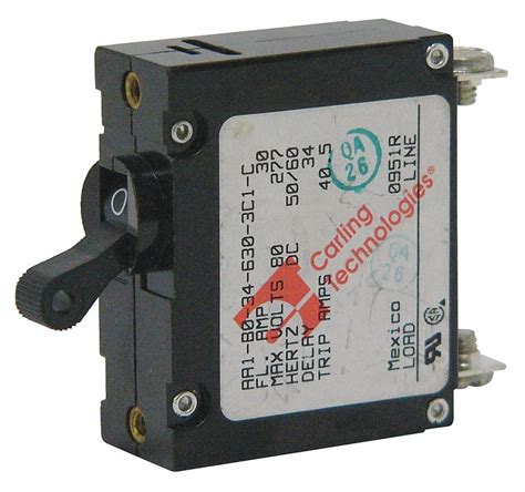 Magnetic Hydraulic Circuit Breaker, A Series, 15 A, 1 Pole, 277 V, 100 ...