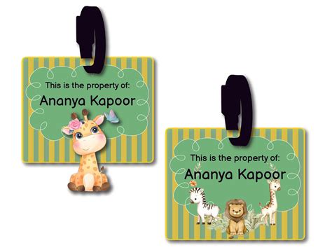 Bag Tag - Jungle animals (Giraffe) – thedesignfactoryshop