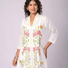 Off White Hand Work Roman Silk Co-Ord Set | Zolo Label – ZoloLabel