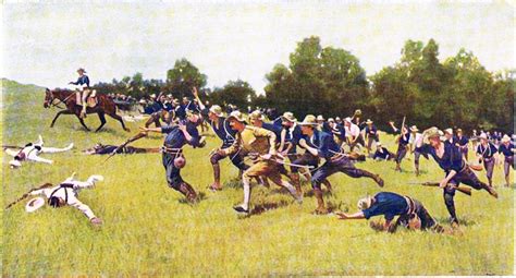 Teddy Roosevelt Leads The Charge Of The Rough Riders At The Battle Of ...