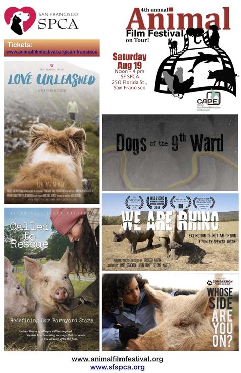 Animal Film Festival on Tour SF SPCA, San Francisco SPCA, 19 August ...