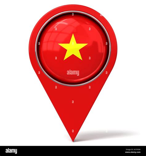 Vietnam - location pin with flag - 3D illustration Stock Photo - Alamy