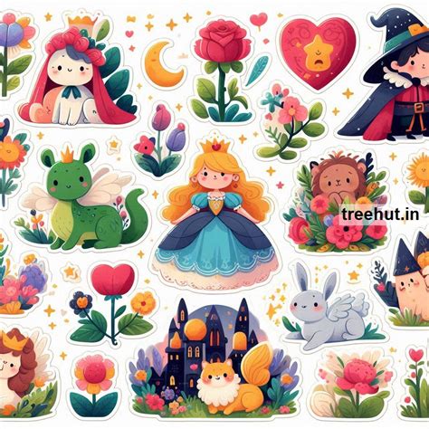 Printable Fairy Tales Stickers and 20 Craft Activities for Kids, Adults ...