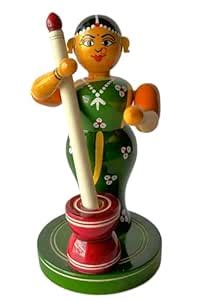 Buy CraftsPlanet | Etikoppaka Handmade Toys | Wooden Lady with Rollu ...