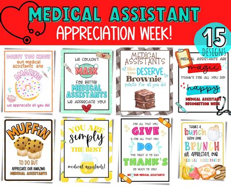 Medical Assistant Appreciation Week Gift. Lunch & DONUT Appreciation Signs. MA Week Appreciation ...