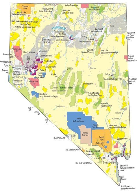 Nevada Lakes and Rivers Map - GIS Geography
