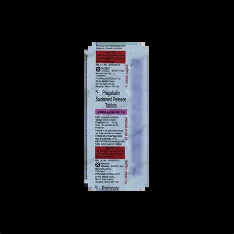 PREGALIN SR 75MG TABLET 10'S Price, Uses, Side Effects & Substitutes ...