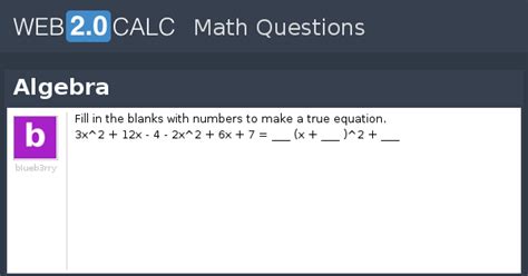 View question - Algebra