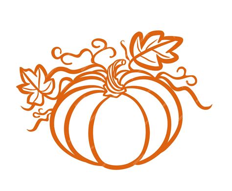 Premium Vector | Orange pumpkin silhouette outline stencil,leaves.Fall.Autumn October Harvest ...