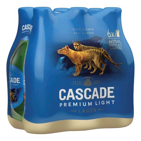 Cascade Premium Light Lager 2.4% 375ml Bottle 6 Pack - Camperdown Cellars