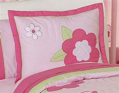 Sweet Jojo Designs Pink and Green Flower Collection Pillow Shams ...