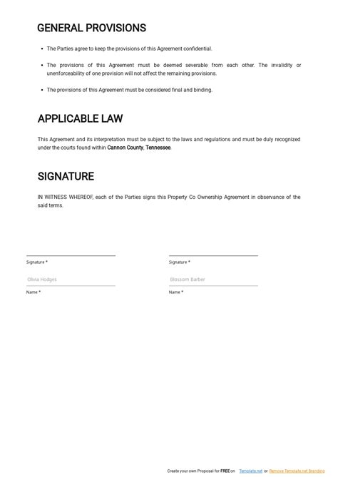 Property Co Ownership Agreement Template [Free PDF] | Template.net