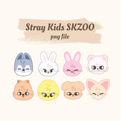 Stray Kids SKZOO Face Clipart | PNG, Transparent Background | Instant ...