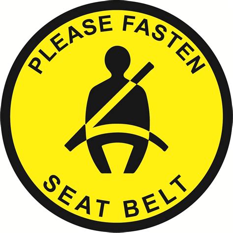 4pcs 2 inch Please Fasten Your Seatbelt Sign Fastened Seat Belt ...