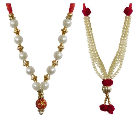 DollsofIndia Set of 2 Beaded Small Garlands for Deity - Length - 10.5 ...