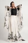 Buy White Cotton, Silk Embroidery Open Neck Lucy Floral Pattern Jacket ...