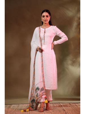 Buy Baise Gaba White Jugnu Kurta Online